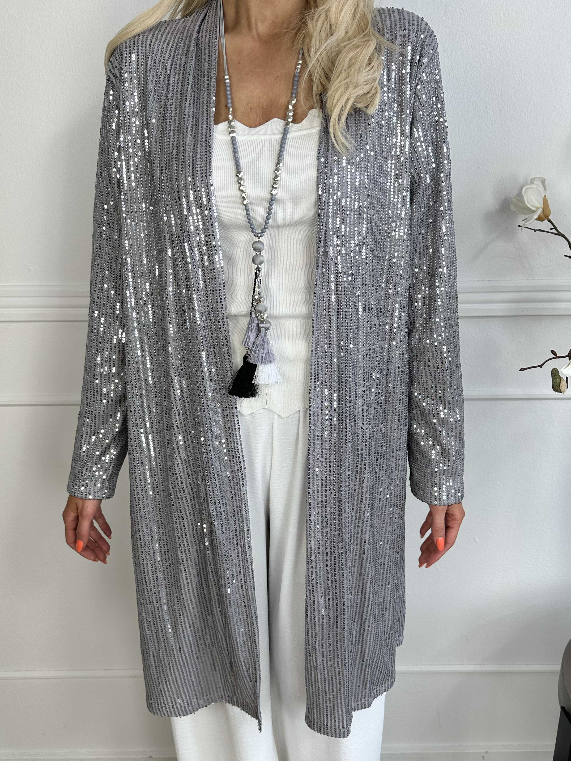 Rosa Glitter - Kofta med paljetter